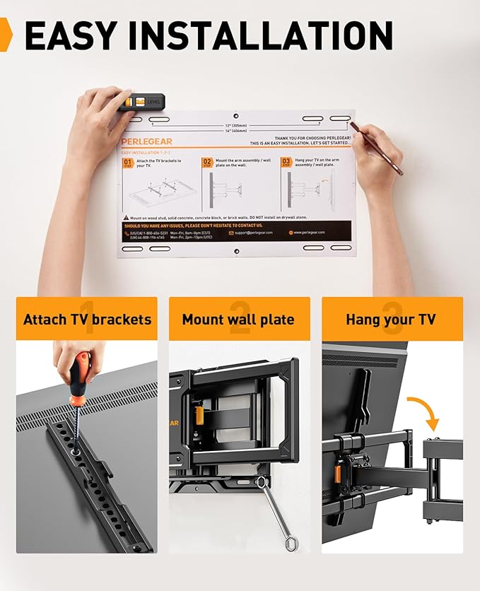 Perlegear Full Motion TV Wall Mount