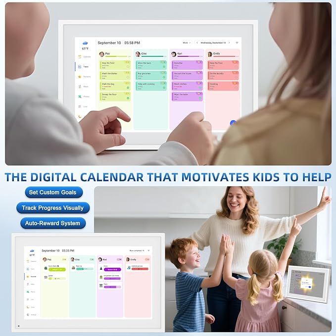Calendar Digital 10.1 Inch, Digital Frame Combined Smart Touch Screen