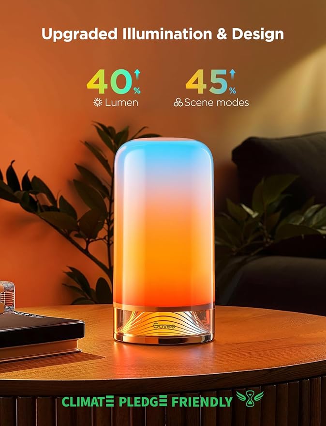 Govee RGBIC Smart Table Lamp 2, Touch Bedside Small Table Lamp Compatible