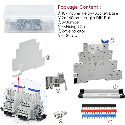 10Pcs Electromechanical Relay Miniature Power Relay 110V/ 120V AC/DC
