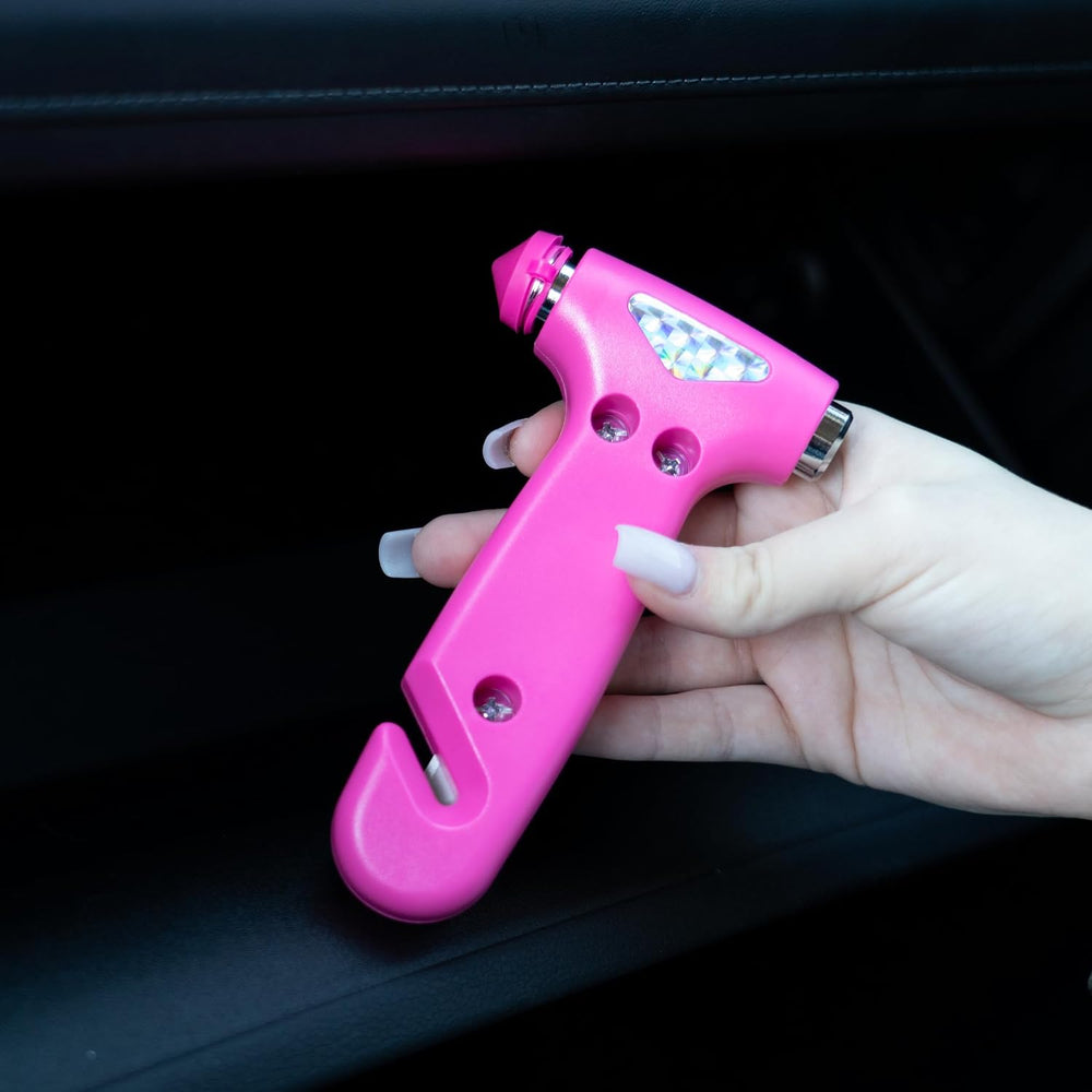Supercharged Car Emergency Kit – 52-Piece Pink Roadside Safety Tools with Jum...