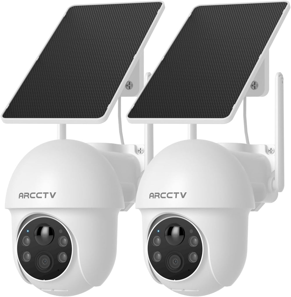 ARCCTV Solar Security Cameras Wireless Outdoor, 4MP 360° View Battery Powered...