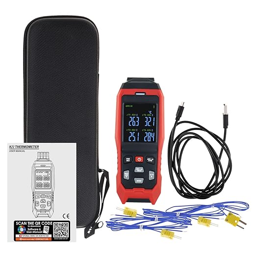 Thermocouple Thermometer Data Logger 4 Channels Digital K Type Thermometer