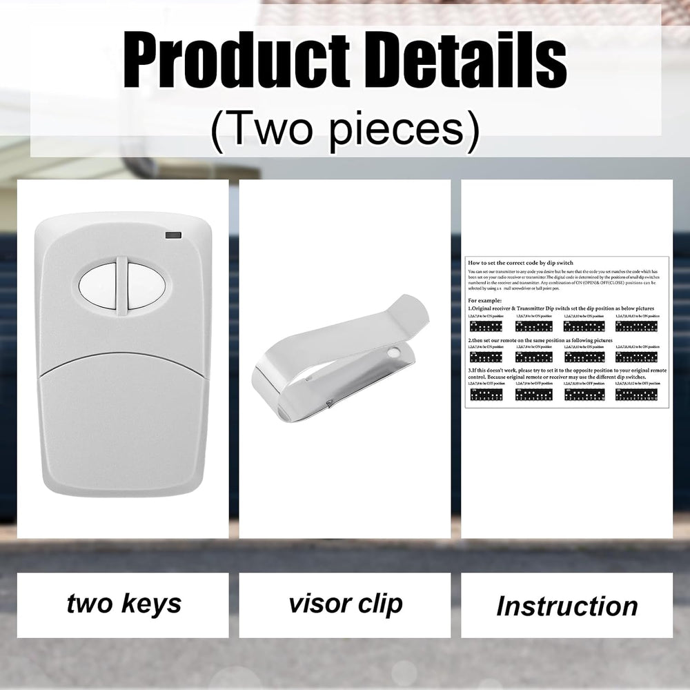 Kingdder 4 Pcs 2 Channel Gate Opener Compatible with Multicode Linear