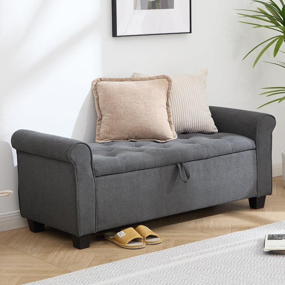 49" Ottoman with Storage, End of Bed Storage Bench for Bedroom