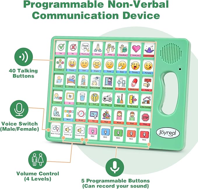 Joyreal AAC Device for Autism, Non Verbal Communication Tools for Speech