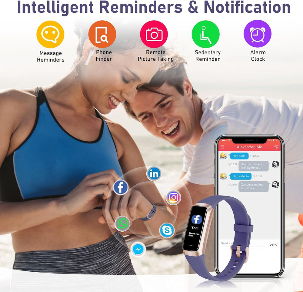 Zeacool Fitness Tracker with 24/7 Heart Rate, Blood Oxygen Blood Pressure Sle...