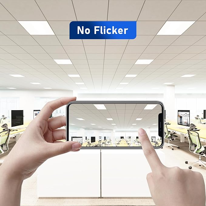 CycevSun 2x2 LED Drop Ceiling Flat Panel Light Fixture, 0-10V Dimmable (16 Pack)