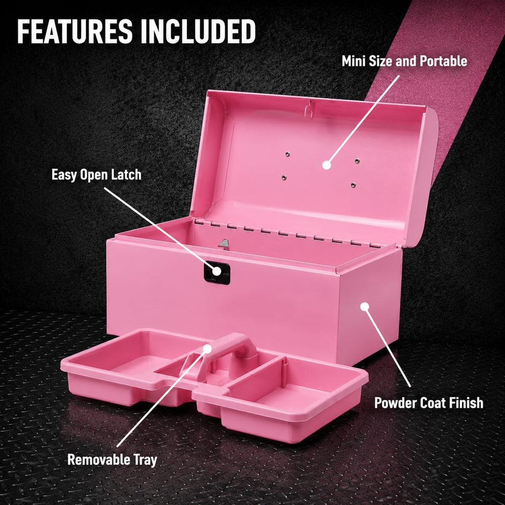 K.balt Retro Portable Mini Toolbox Pink Steel Tool Box