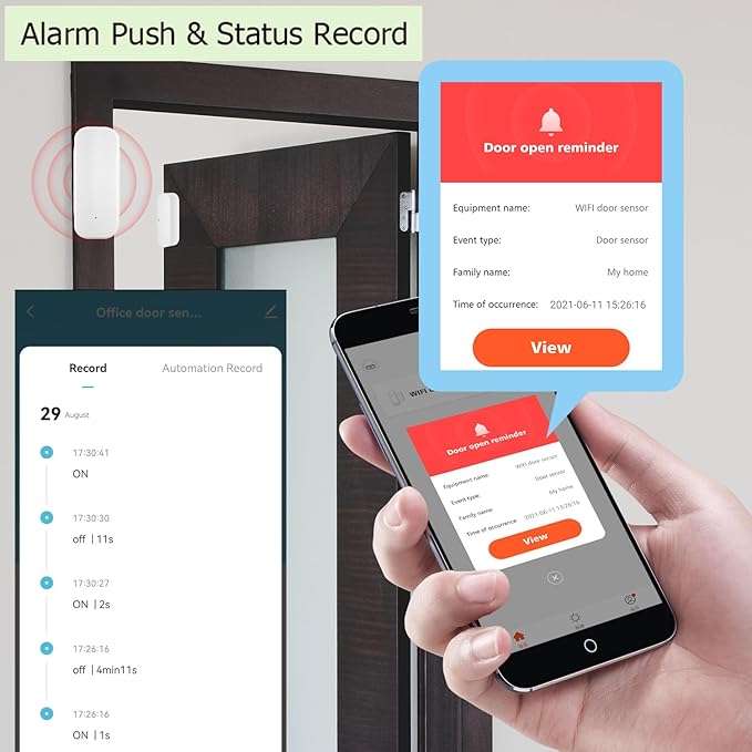 WiFi Door Sensor: Wireless Window Sensor (4-Pack)