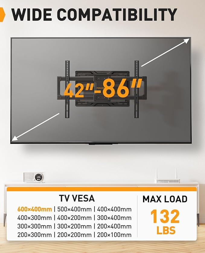 Perlegear Full Motion TV Wall Mount