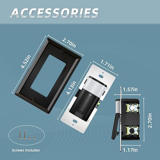ECOELER Black PIR Motion Sensor Light Switch, Occupancy Motion Detector Switc...