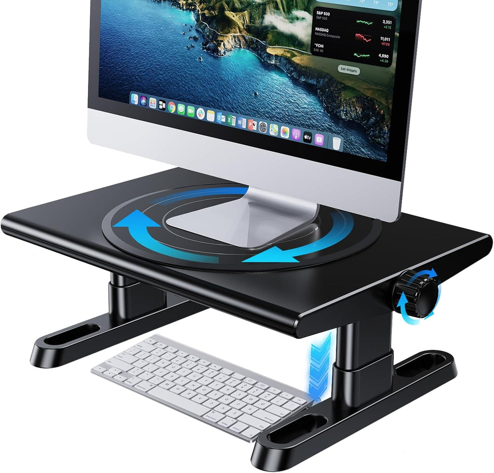 NIFBANG Monitor Stand Riser for Desk, 360°Rotation Freely Height Adjustable by