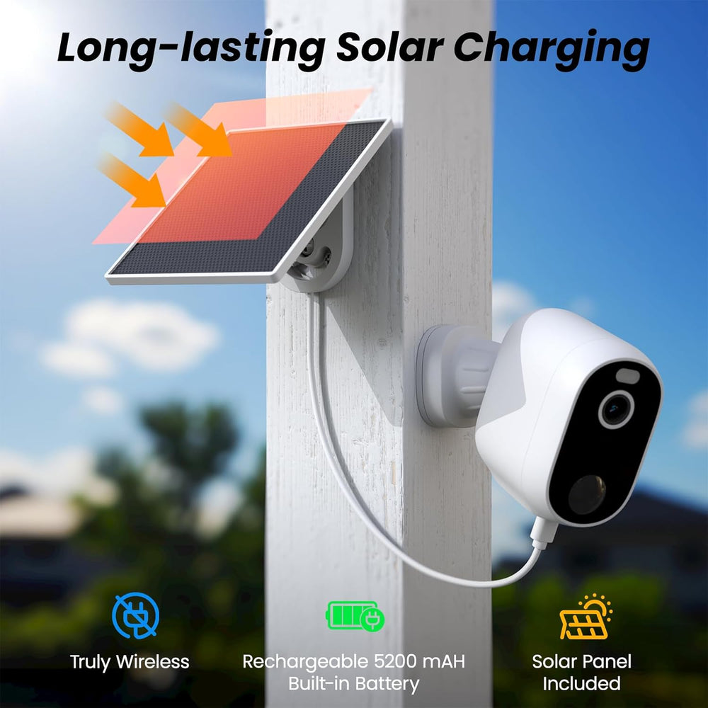 INFIYA Security Cameras Wireless Outdoor, Solar & Battery Powered, 4Pack