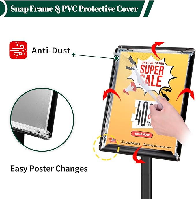 Mutualsign 3Pcs Heavy Duty Pedestal Sign Holder