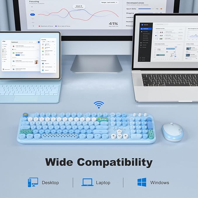 MOFII Wireless Keyboard and Mouse Combo, Full Size 2.4G Plug and Play