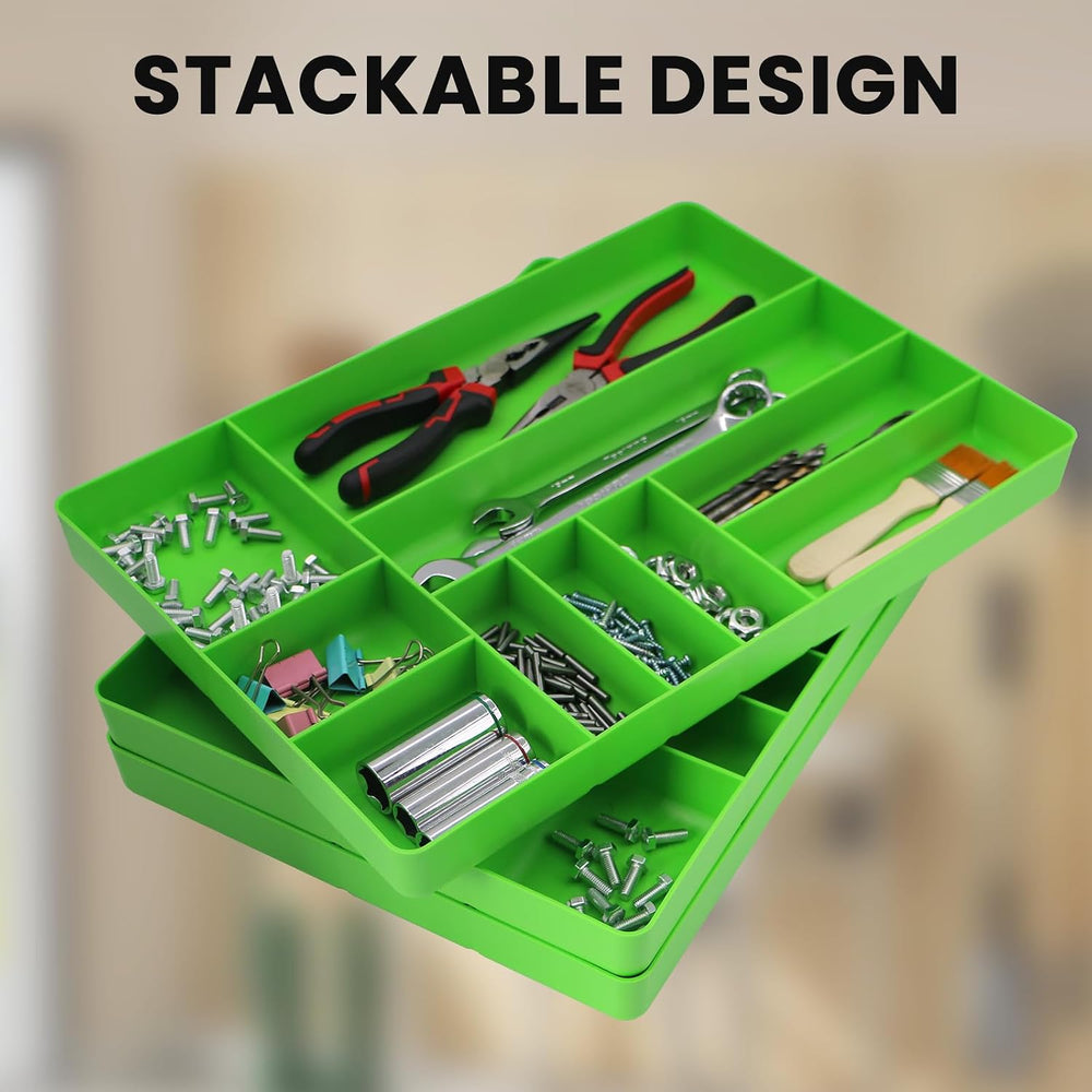 10-Compartments Tool Box Organizer Tray (2, Green)