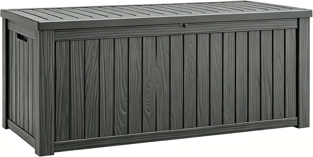 Fancyango 200 Gallon Large Outdoor Storage Deck Box Waterproof, Black