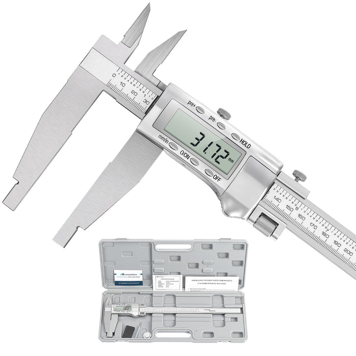 12 Inch Digital Caliper with 4 Inch Jaw, Full Metal Frame