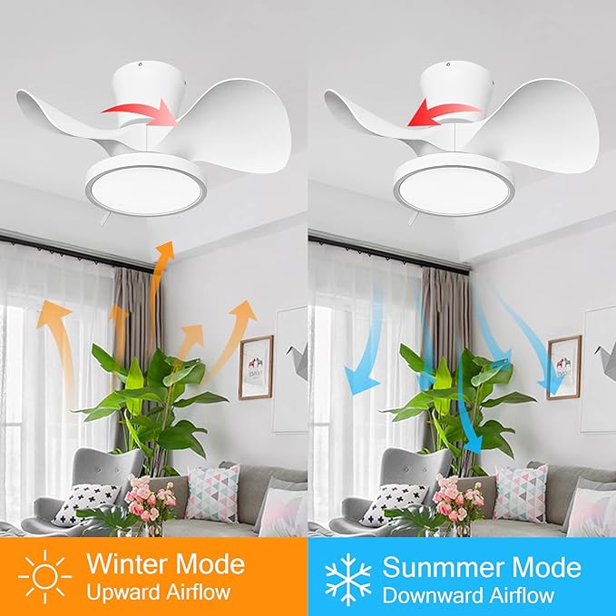 ocioc Quiet Ceiling Fan with LED Light 22 inch Large Air Volume Remote Control