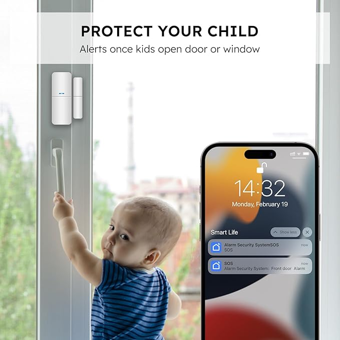 tolviviov Home Security System Wireless, DIY Door Alarm Security System (10-P...