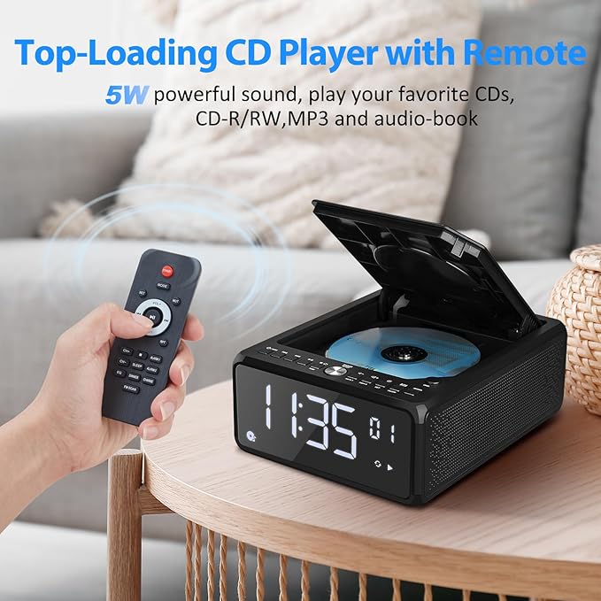 Gelielim CD Player Alarm Clock Radio, CD Players