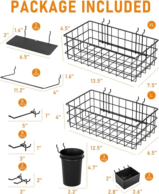 INCLY 30PCS Peg Board Organizer Accessories Kit, Pegboard Hooks Assortment