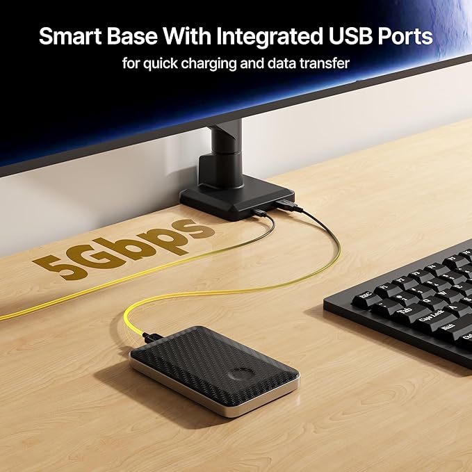monTEK Single Monitor Arm with USB