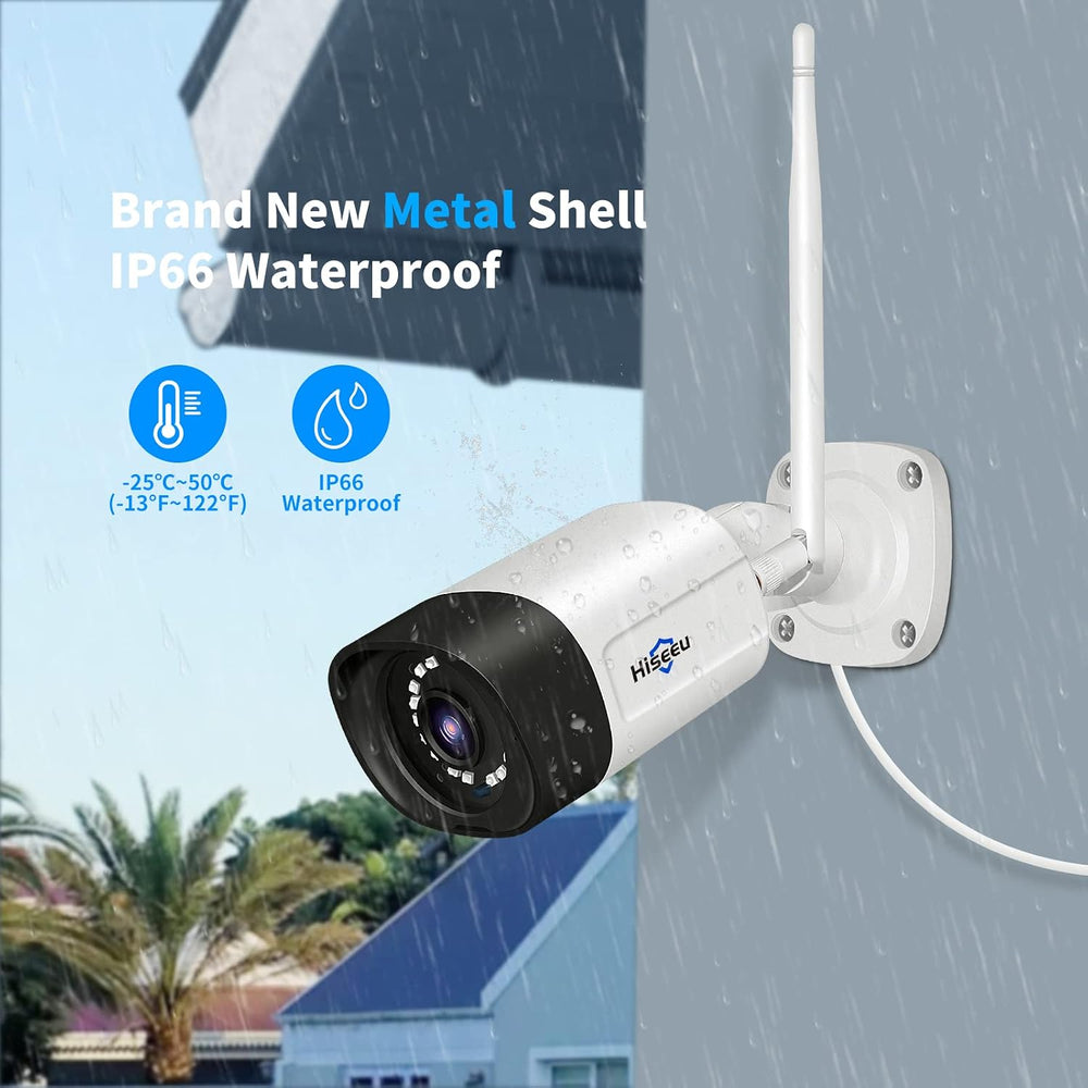 Hiseeu 5MP Cameras for Home Security, Compatible NVR System