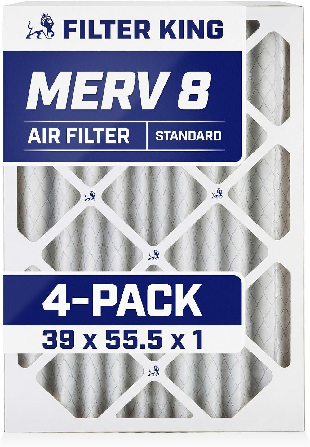 Filter King 39x55.5x1 Air Filter | 4-PACK | MERV 8 HVAC Pleated A/C Furnace