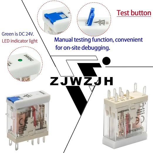 UL Listed 6 Pcs 8-Amp Electromagnetic Relay 24V DC Relay DPDT 2NO 2NC 8Pin