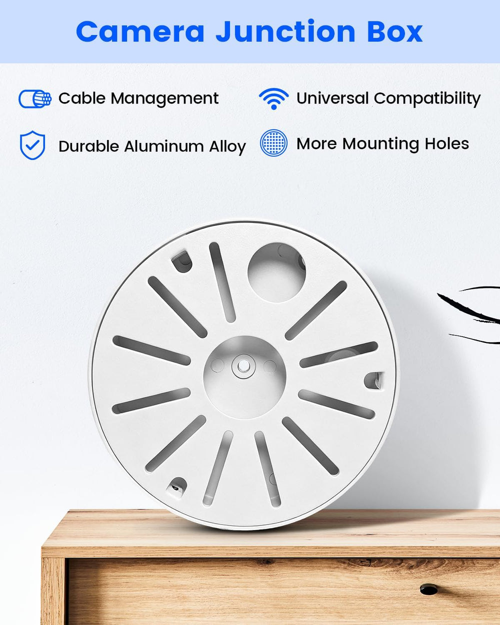 Metal Security Camera Junction Box, Cable Concealment Base Boxes
