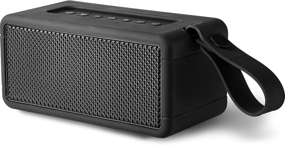 AT&T Essentials Retro 40W Bluetooth Speaker, IPX6 Waterproof, LED Light M...