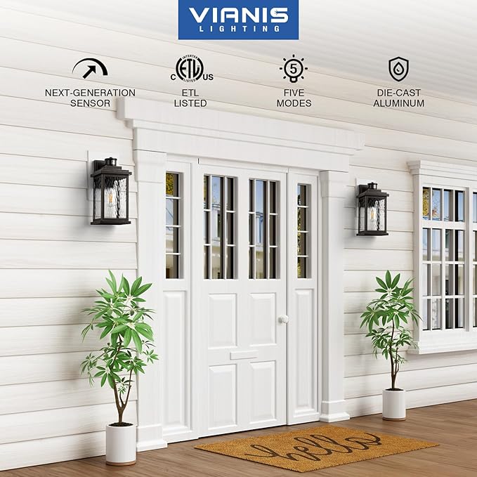VIANIS Advanced Motion Sensor Light Outdoor, Large Bronze Exterior Lighting