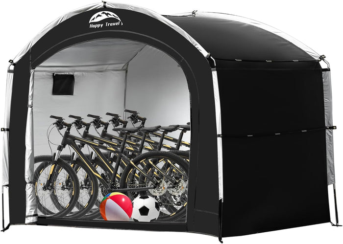 Happy Travel Outdoor Waterproof Bike Storage Tent Shed for 2/3/4/6/8 Bikes