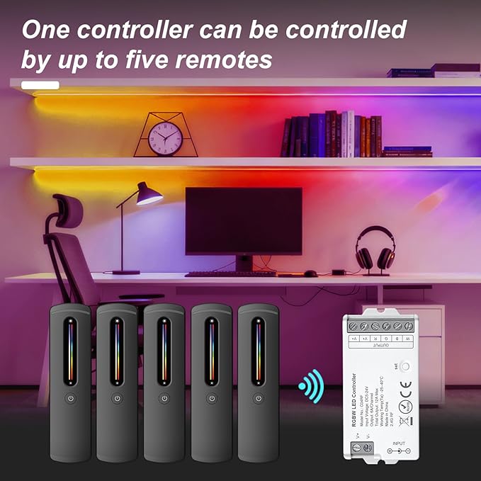2.4GHz RF RGB LED Strip Controller Remote Kit, Wireless Remote & Tuya