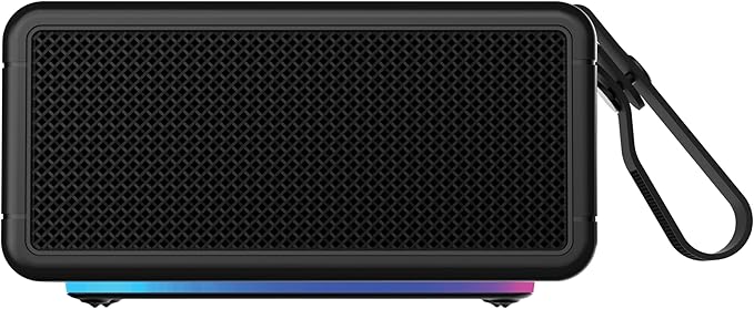 AT&T Essentials Retro 40W Bluetooth Speaker, IPX6 Waterproof, LED Light M...