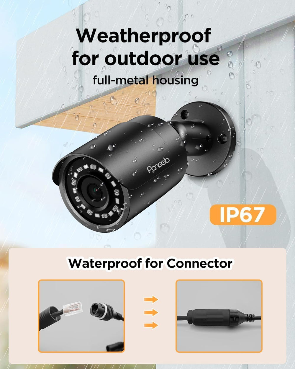 4 Camera Security System 8 Channel PoE with 2TB HDD, PB37F30408-5M