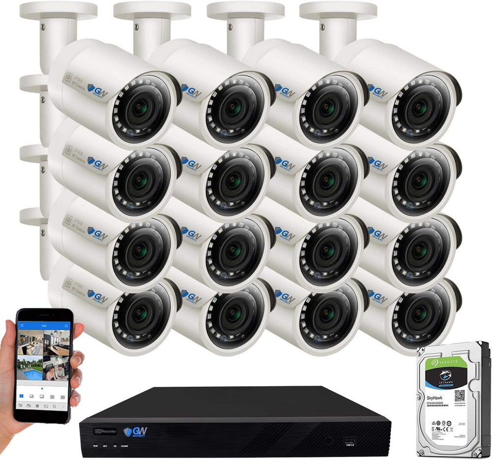 GW Security 16 Channel 4K NVR 5MP 30FPS AI Acusearch Security Camera System