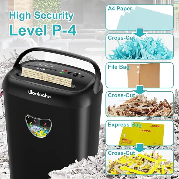 Home Office Paper Shredder, 14-Sheet Cross Cut
