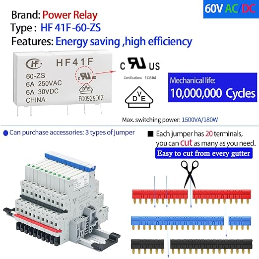 10Pcs Electromechanical Relay Miniature Power Relay 110V/ 120V AC/DC