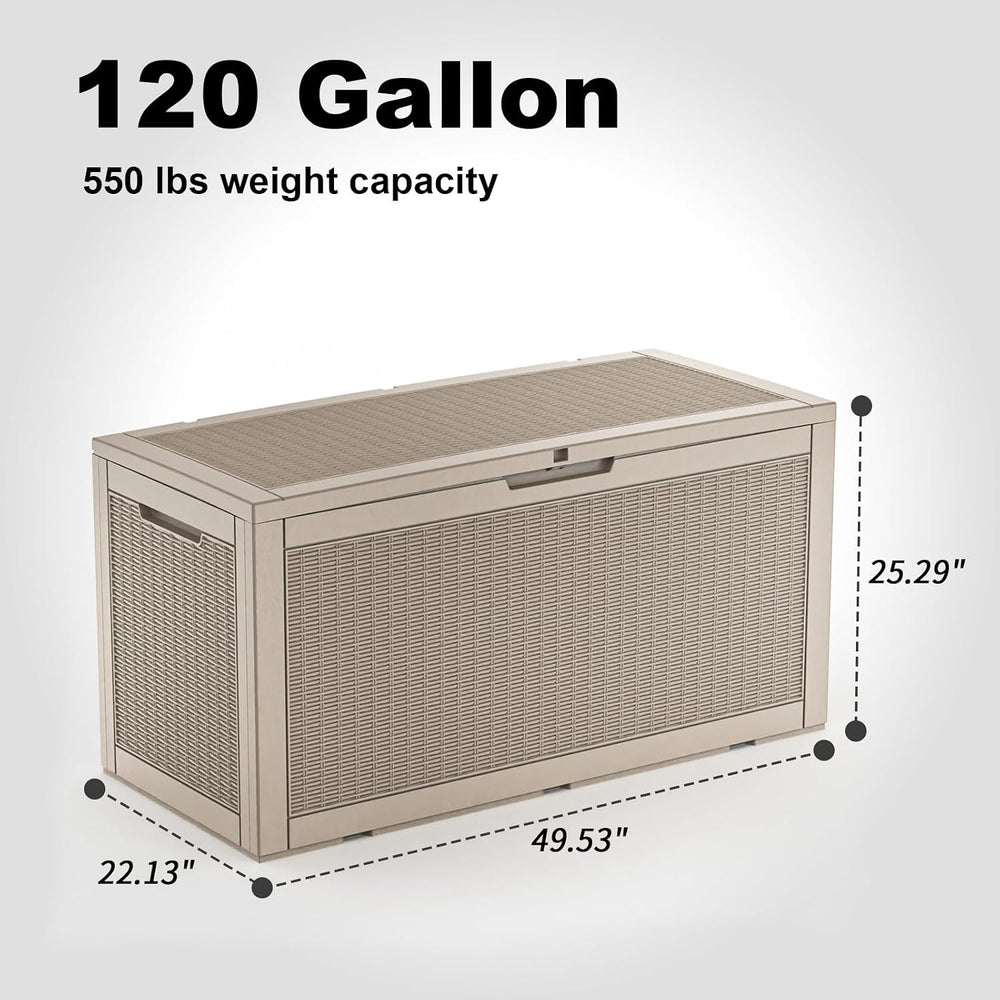 100Gal Waterproof Outdoor Storage Box UV Resistant Deck Box
