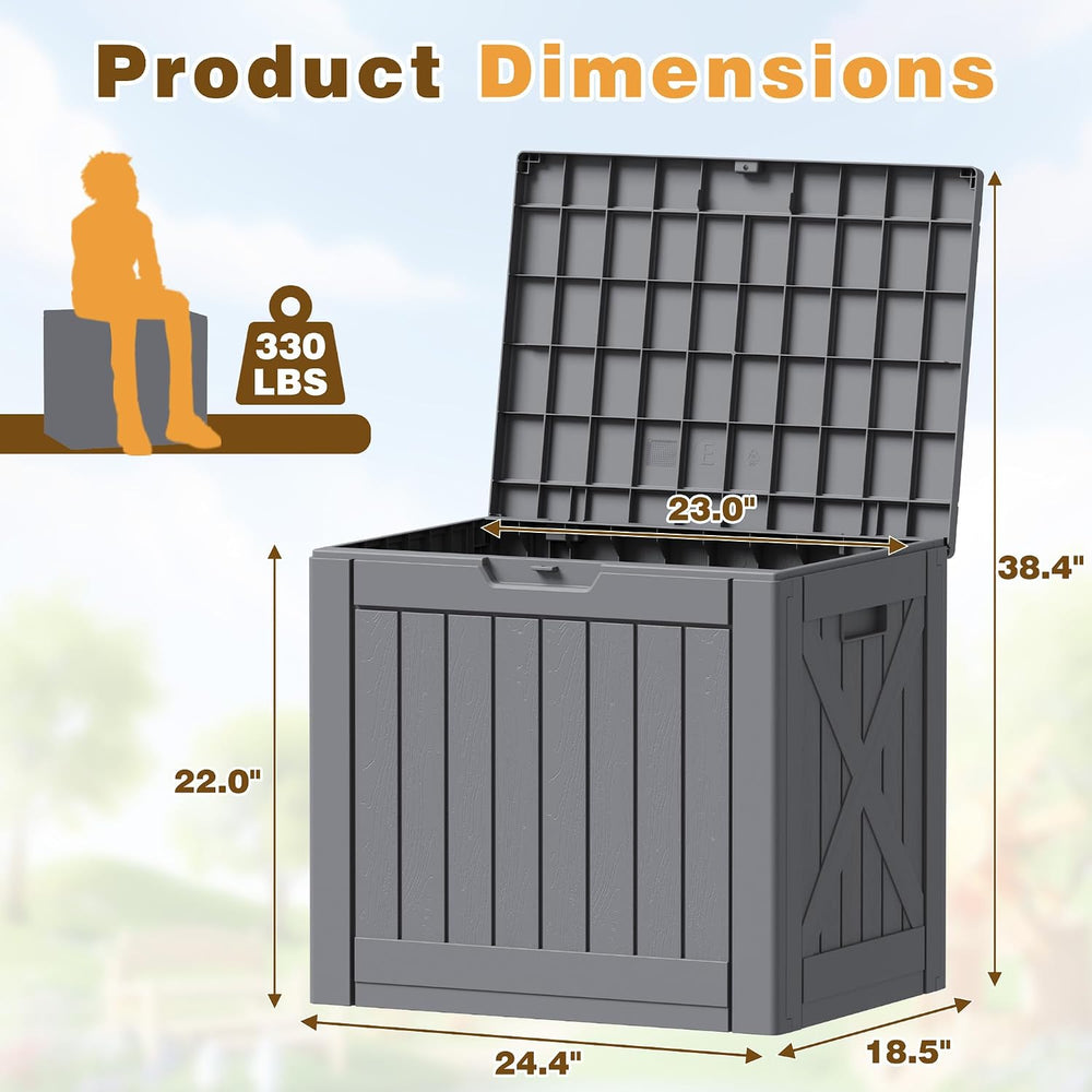 Flamaker Resin Deck Box 40 Gallon Waterproof Outdoor Storage Box