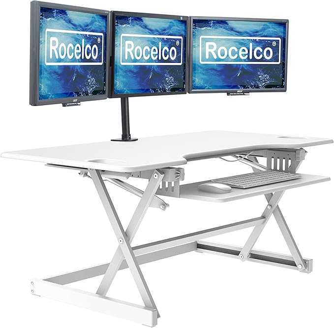 Rocelco 46" Large Height Adjustable Standing Desk Converter