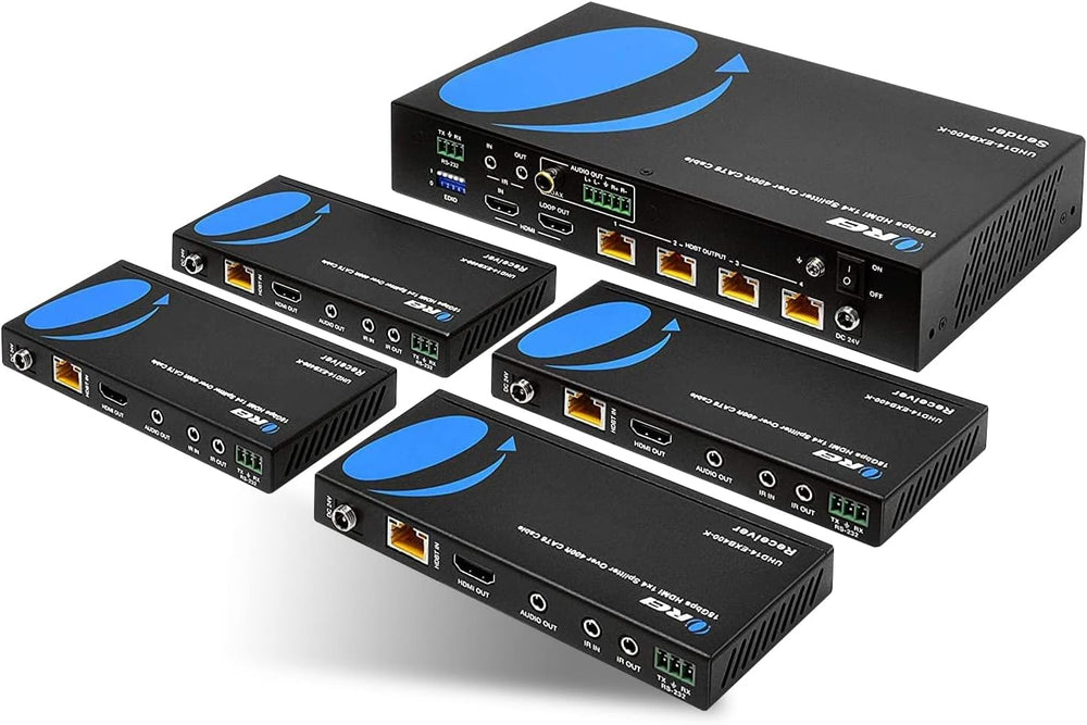 OREI 1x4 HDMI Extender Splitter Over Single CAT6/7 Cable 4K@60Hz