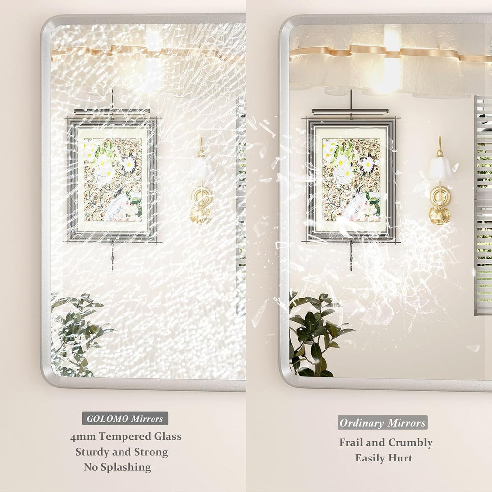 20x30 Inch Silver Framed Mirror for Wall