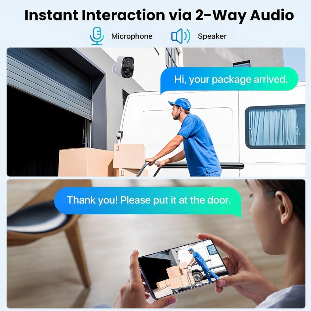 2 Pack 2.4G&5G Solar Security Cameras Wireless Outdoor with Free Cloud