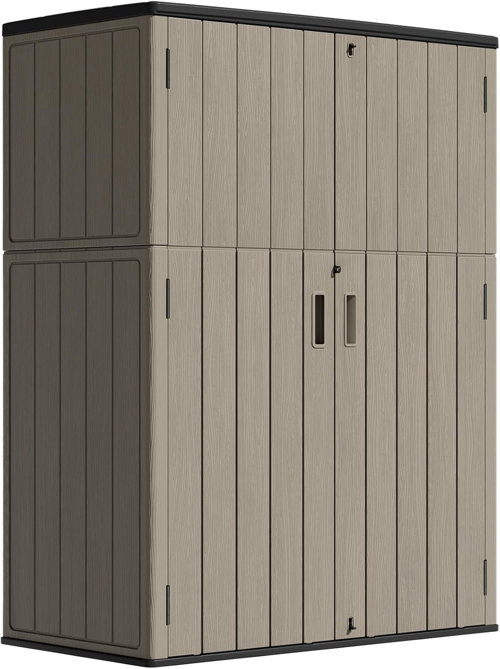 ZZM 57 Cu.ft Outdoor Storage Shed HDPE Storage Cabinet, Double-Wall Resin She...