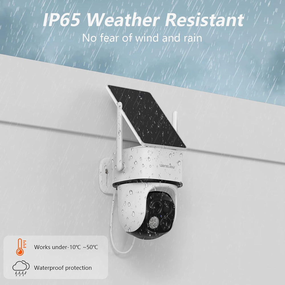 wansview Security Cameras Wireless Outdoor, Dual Lens PTZ, 2.4G, B7 2Pack