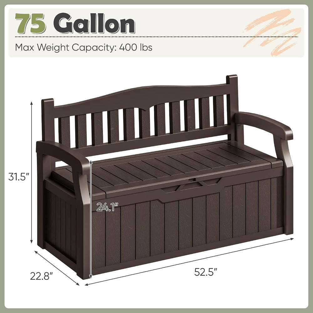 Homall 75 Gallon Outdoor Storage Benches Lockable Deck Box Waterproof